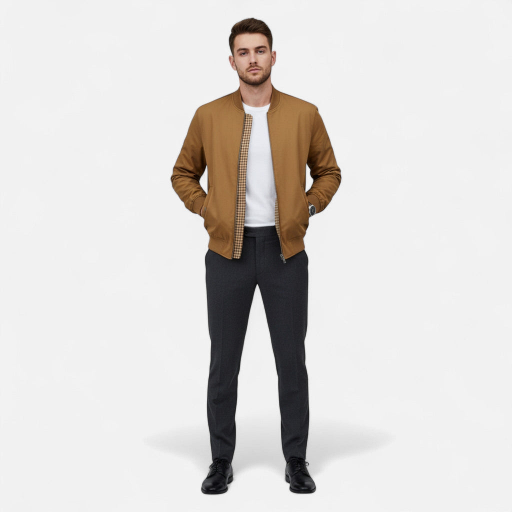 Ancienne Monde | Blouson Bomber Homme Coupe Ajustée Style Urbain