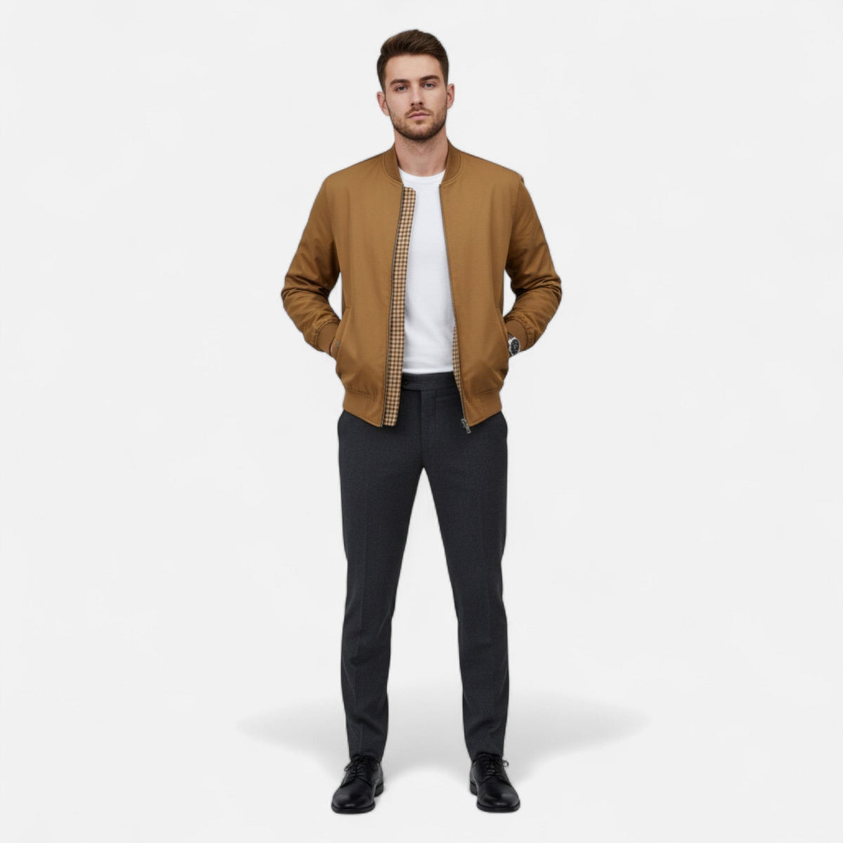 Ancienne Monde | Blouson Bomber Homme Coupe Ajustée Style Urbain