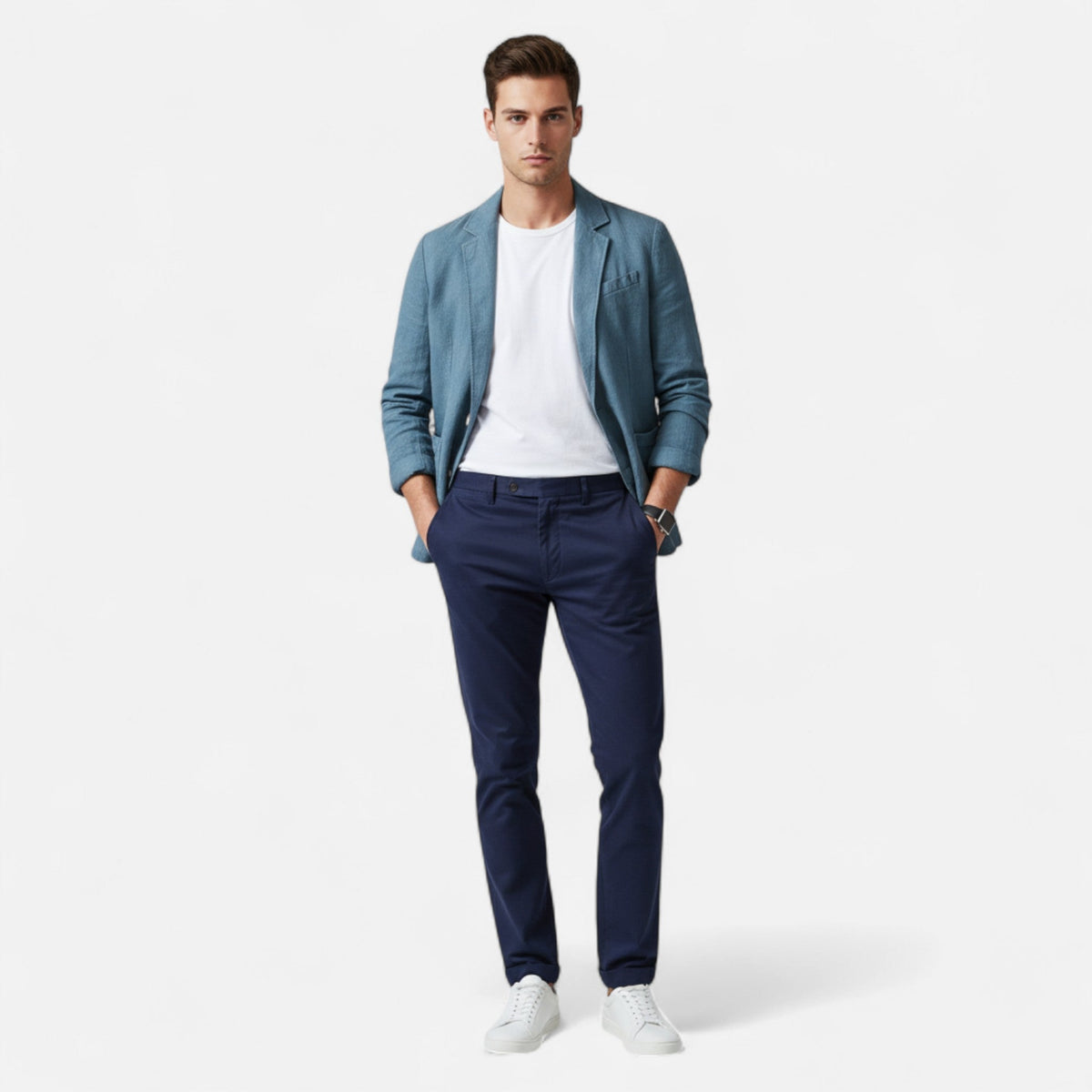 Ancienne Monde | Blazer Homme Ample en Lin Mélangé Style Safari