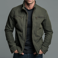 Veste Homme – Col Montant et Fermeture Zippée au Style Vintage Fonctionnel