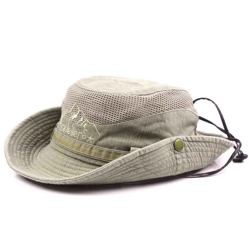 Bucket hat chapeau de brousse respirant pour pêche et randonnée outdoor