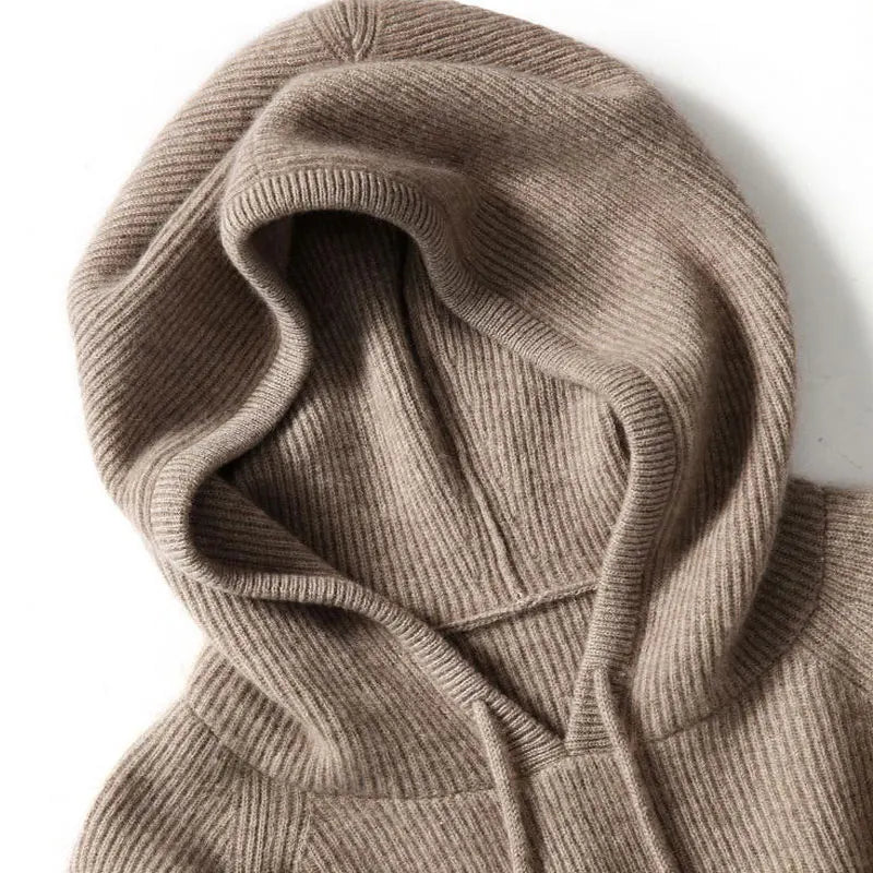Sweat en Cachemire et Laine Femme – Coupe Ample et Cordons Ajustables