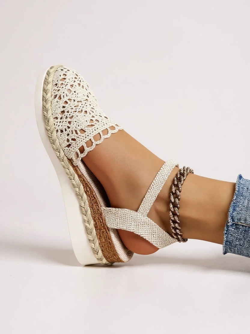 Espadrilles compensées pour femme avec lanière réglable pour le week-end
