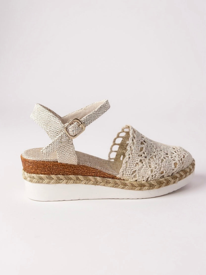 Espadrilles compensées pour femme avec lanière réglable pour le week-end