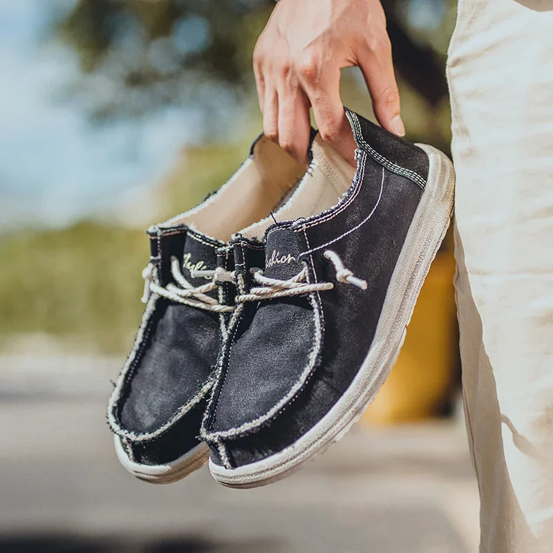 Chaussures homme slip-on tissu souple