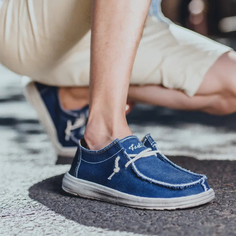 Chaussures homme slip-on tissu souple