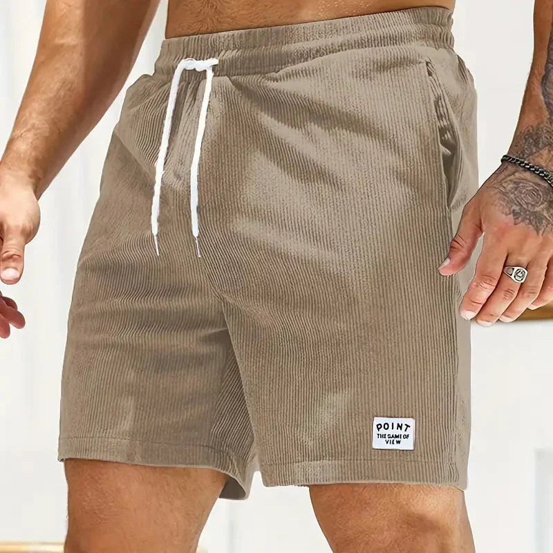 Haut short velours homme — vêtement décontracté d'été à lacet