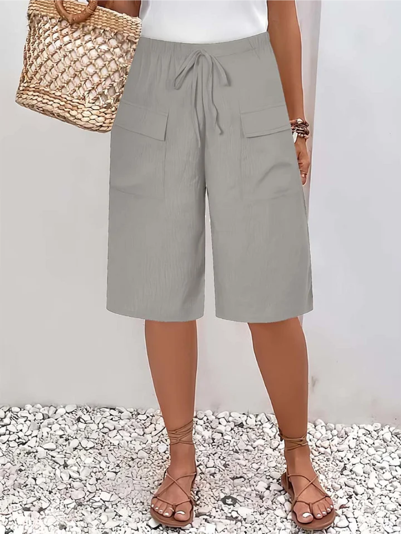 Bermudas femme taille ajustable poches utilitaires