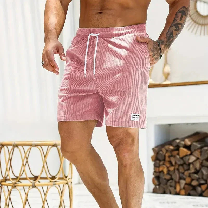 Haut short velours homme — vêtement décontracté d'été à lacet