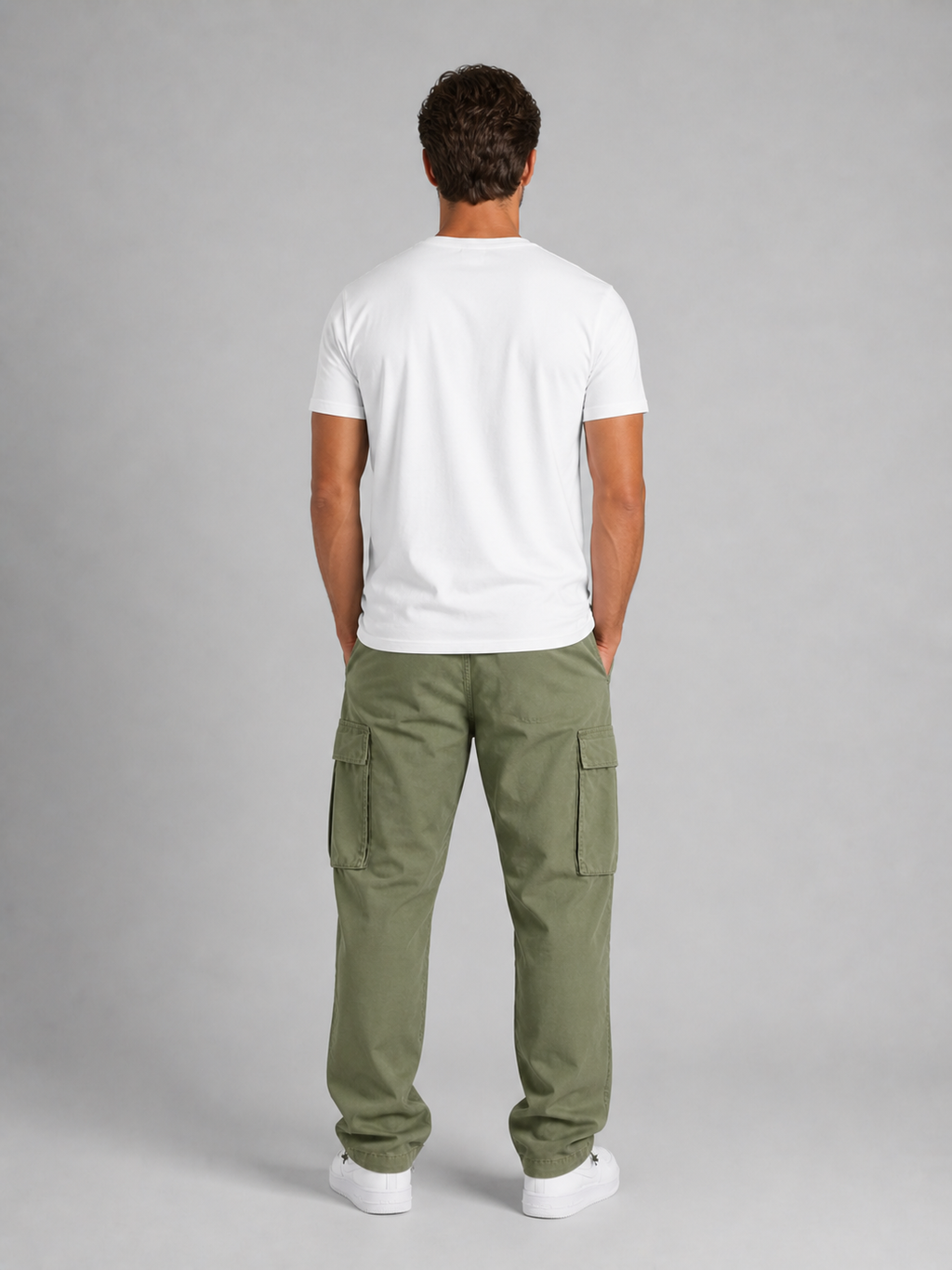 Pantalon Cargo en Coton Homme – Poches Multiples et Coupe Décontractée