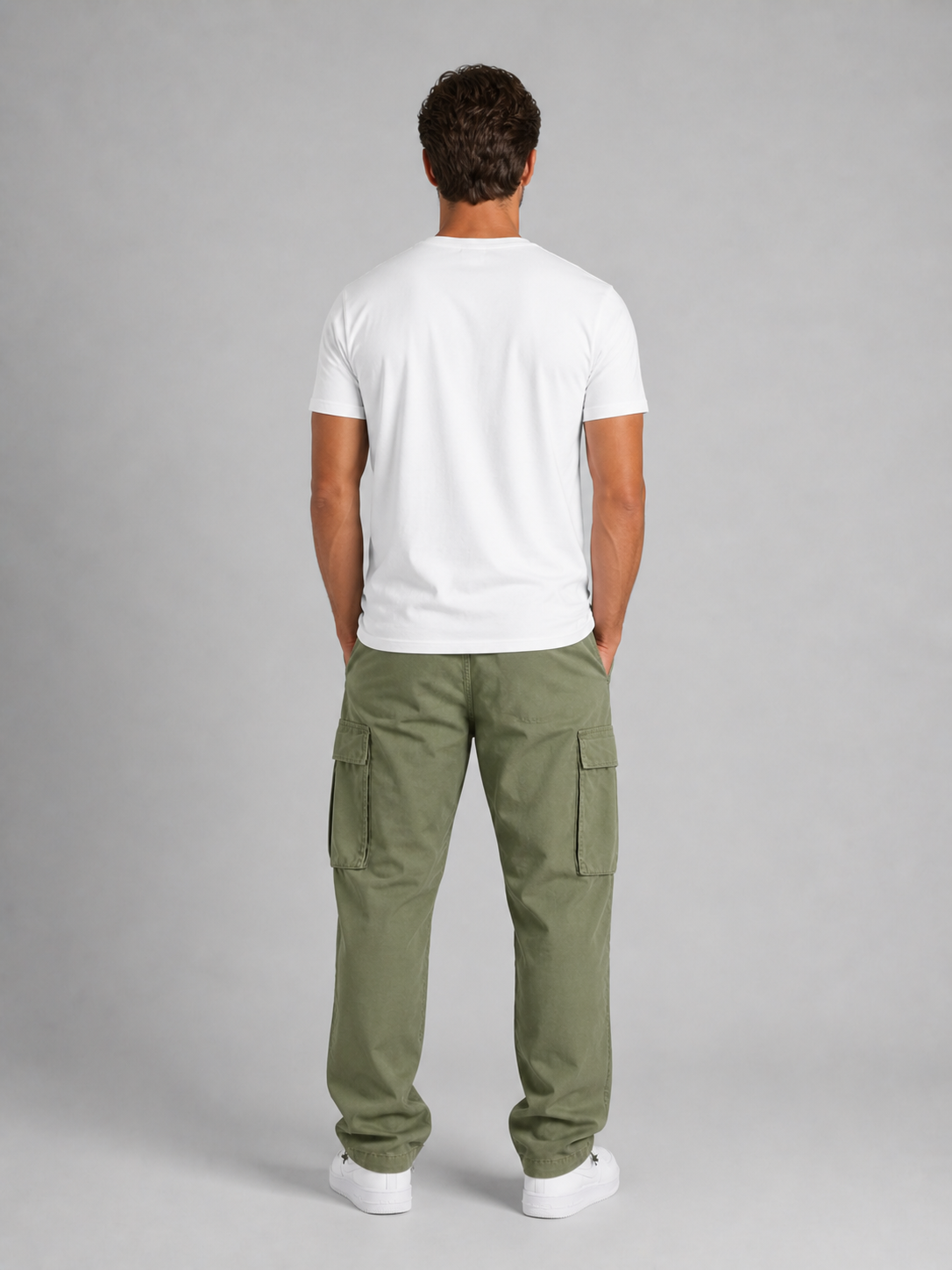Pantalon Cargo en Coton Homme – Poches Multiples et Coupe Décontractée
