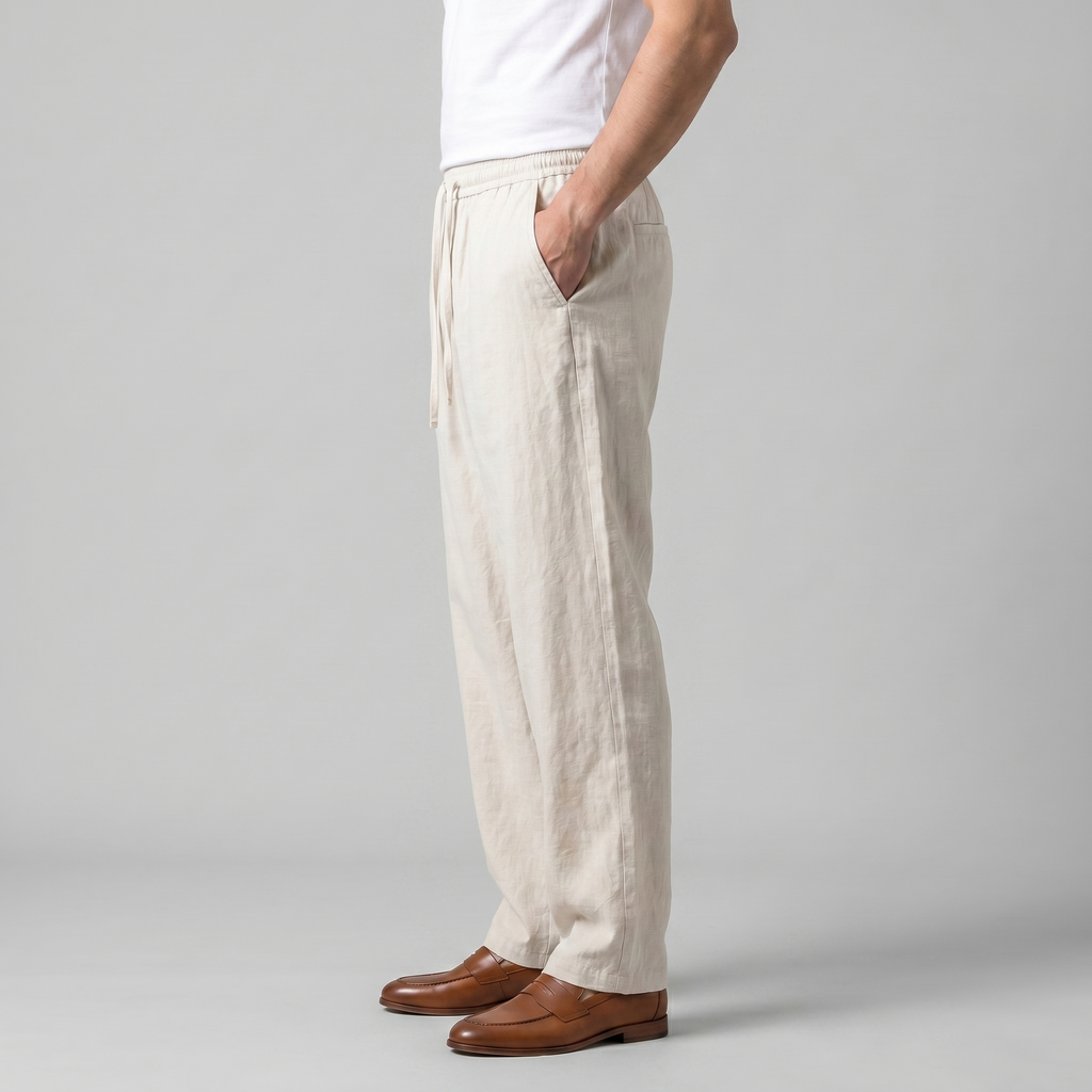 Bas lin homme | pantalon baggy léger
