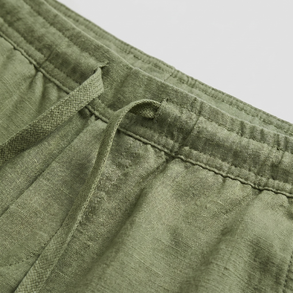 Pantalon court lin homme | bas léger vacances