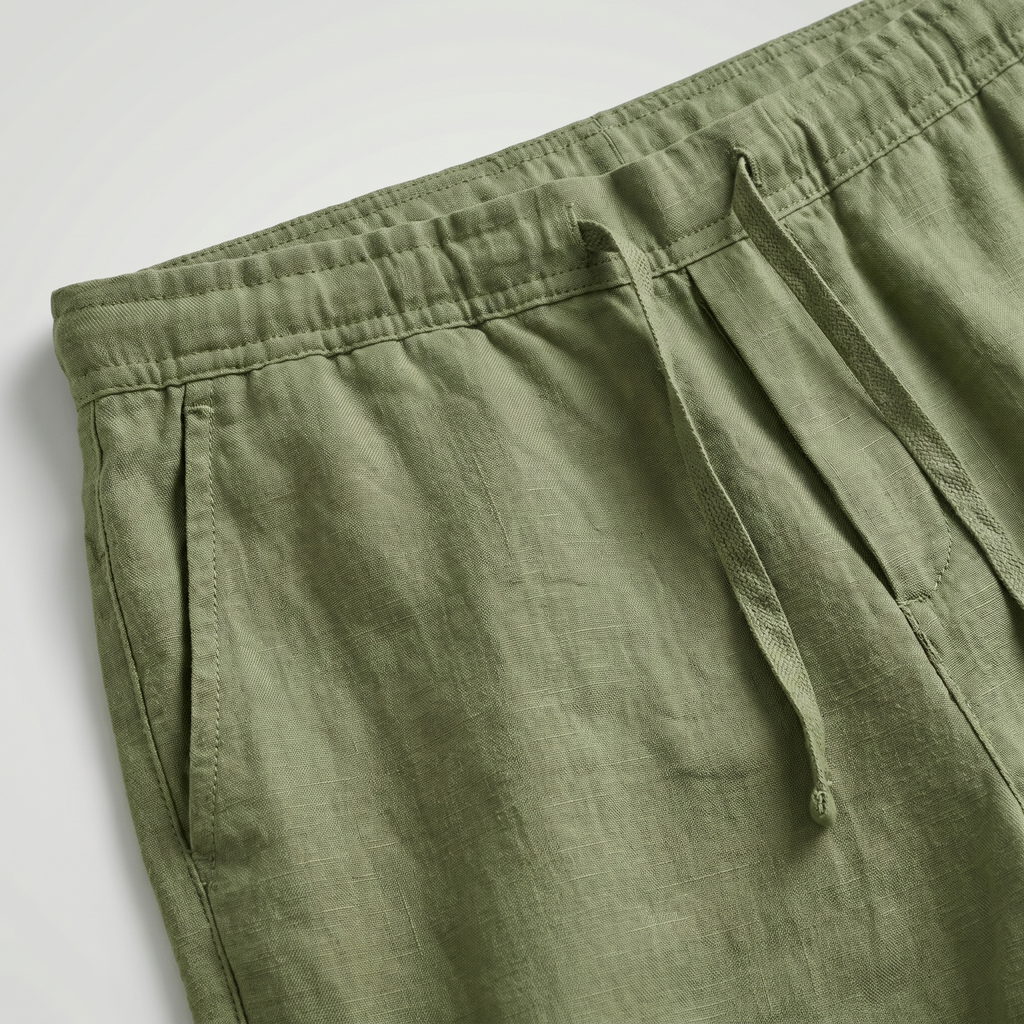 Pantalon court lin homme | bas léger vacances