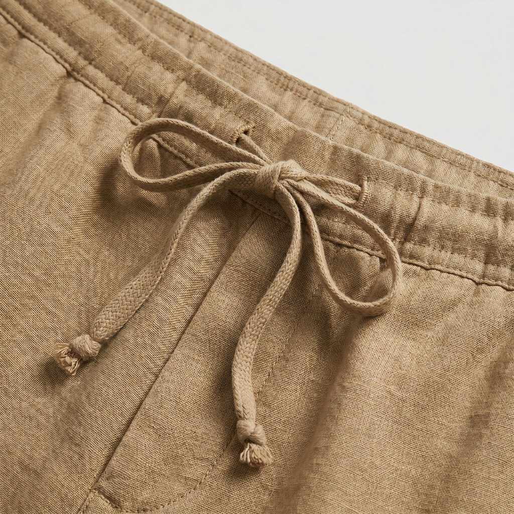 Pantalon court lin homme | bas léger vacances
