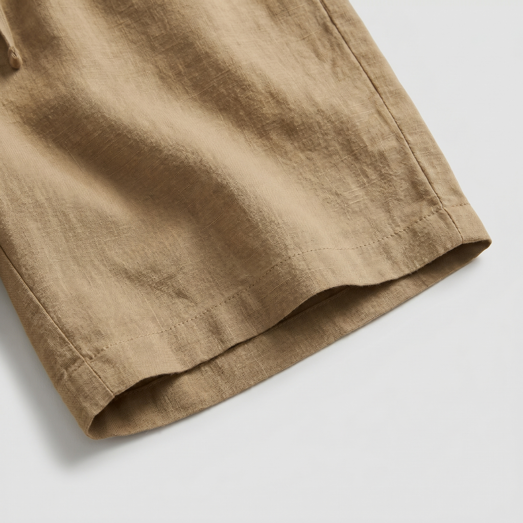 Pantalon court lin homme | bas léger vacances