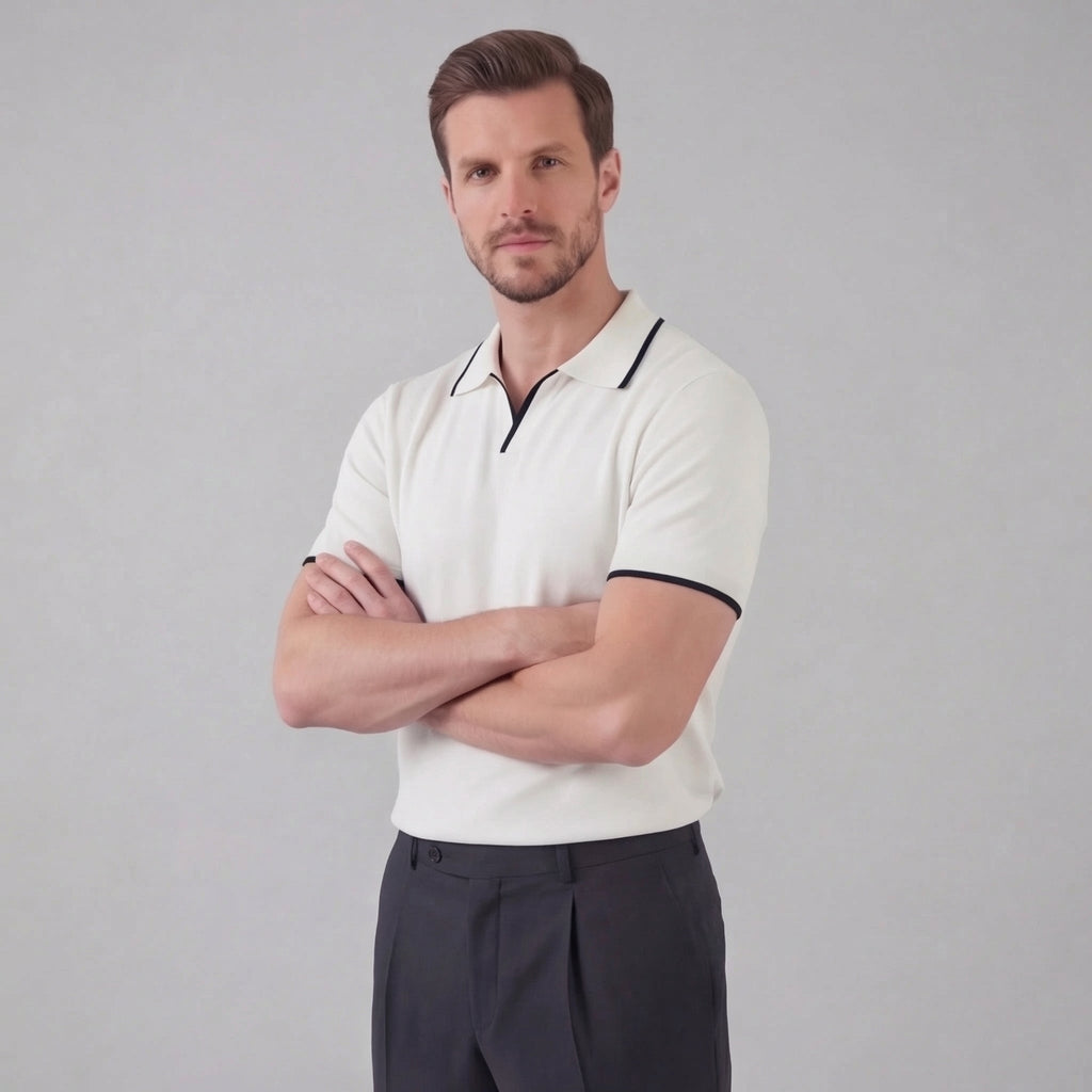 Polo sans bouton | haut maille homme casual