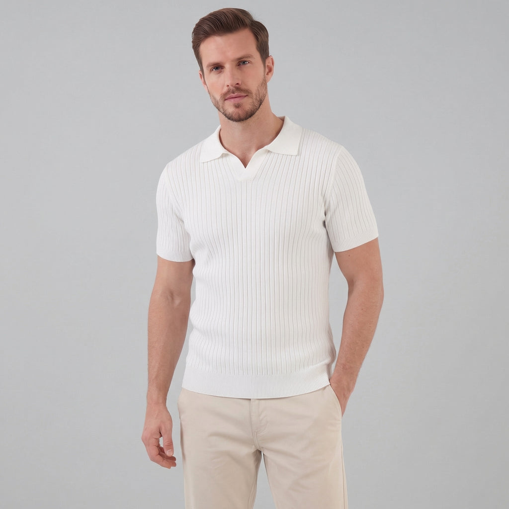 Haut polo sport | ensemble maille texturée