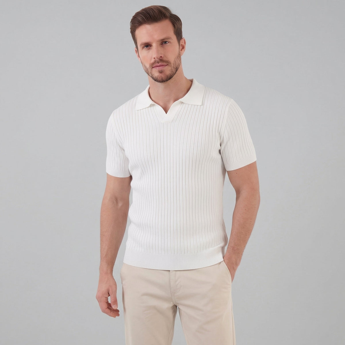 Haut polo sport | ensemble maille texturée