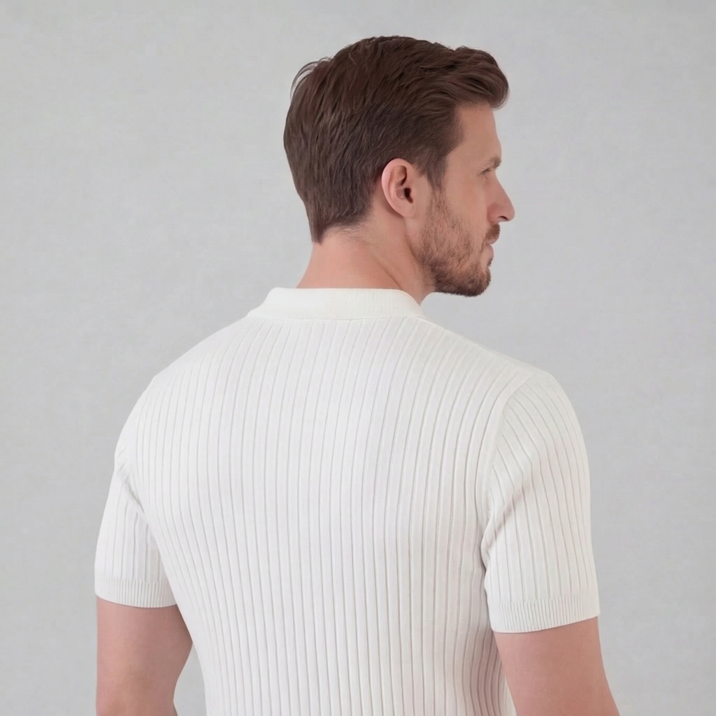 Haut polo sport | ensemble maille texturée