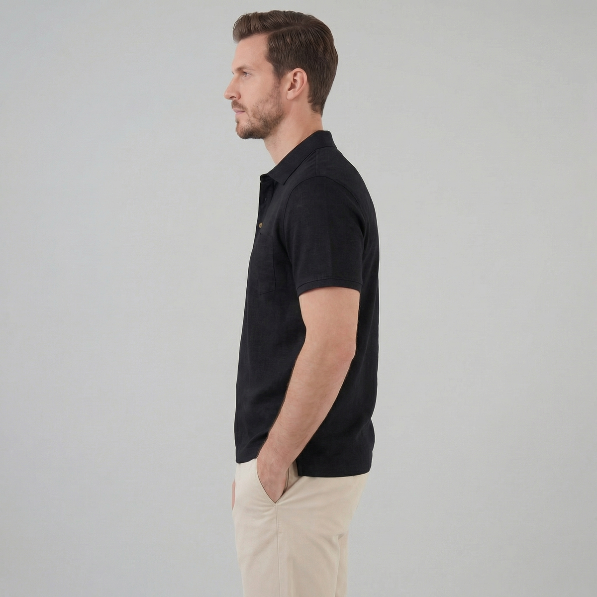 Haut polo été | vêtement maille fluide