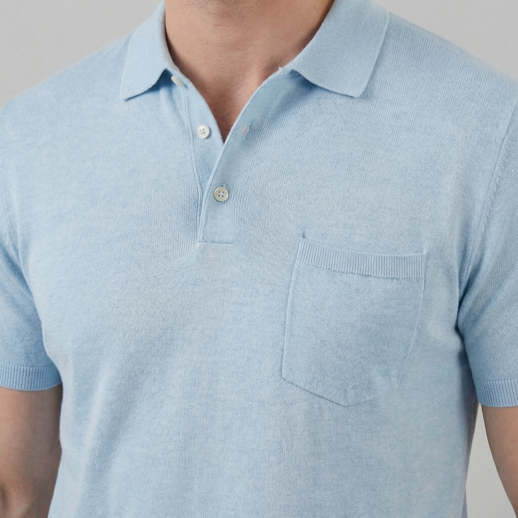 Haut polo été | vêtement maille fluide