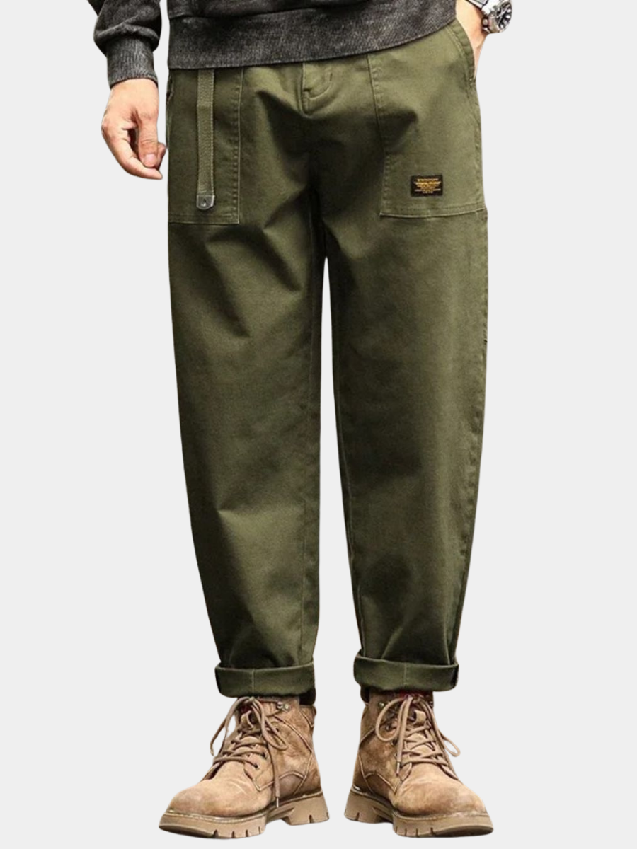 Pantalon Cargo Homme – Coupe Droite Poches à Rabat Finition Vintage