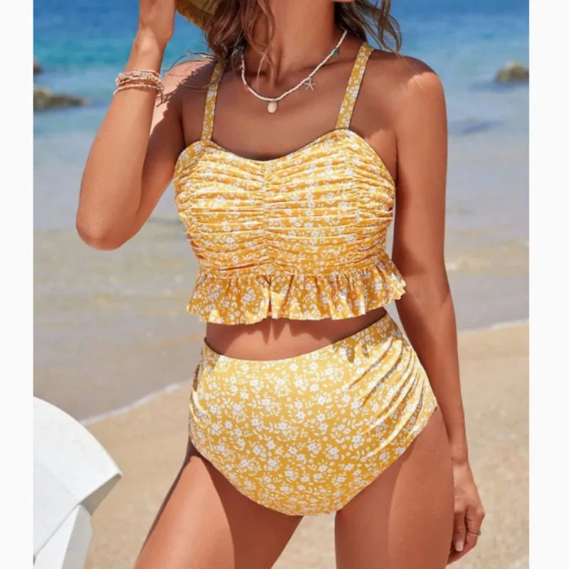 Maillot de bain maternité bikini deux pièces à volants