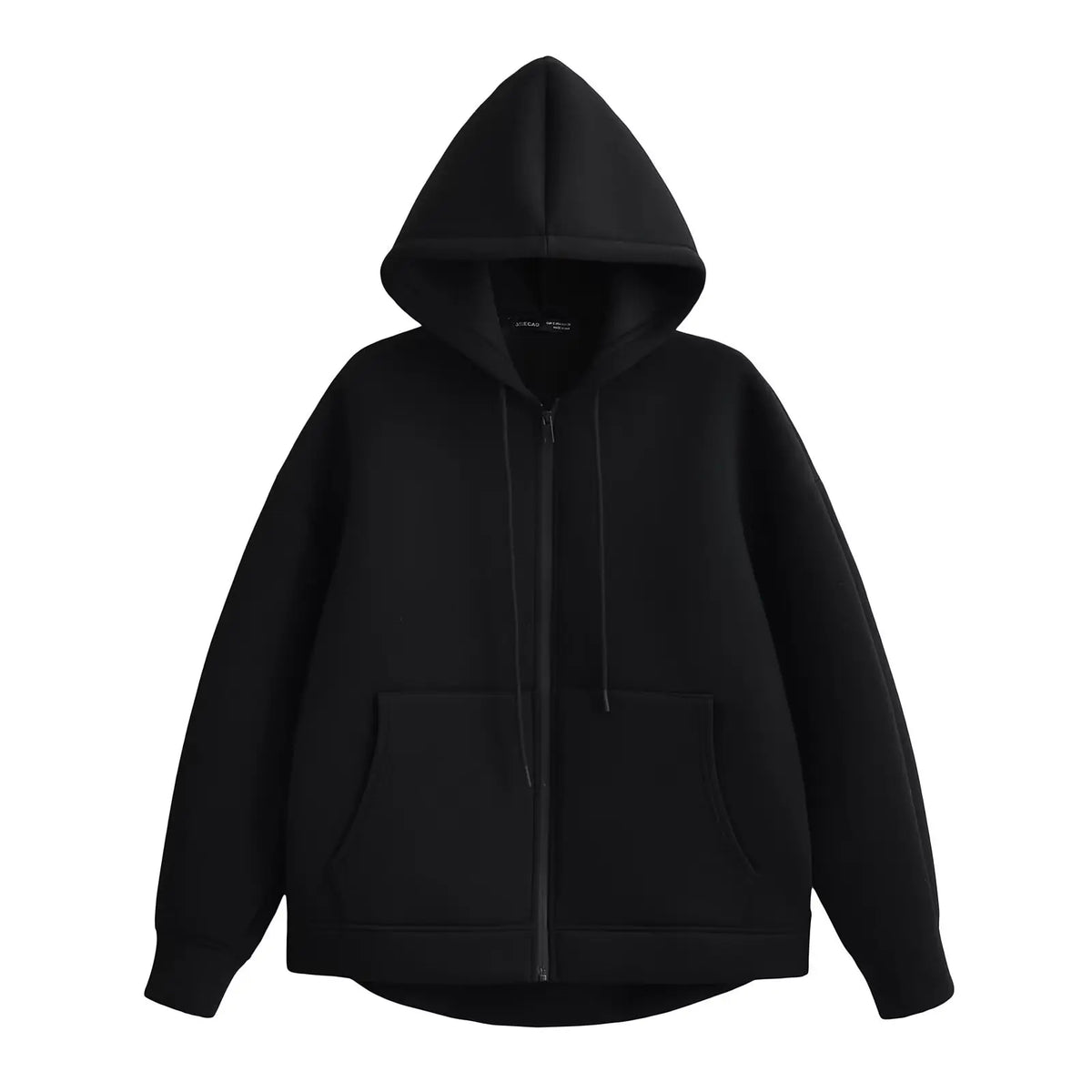 Sweat Zippé en Polyester Femme – Poches Doubles et Coupe Oversize Décontractée