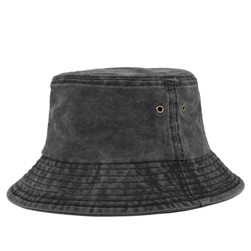 Bucket hat bob de soleil en coton lavé pour homme y femme plein air