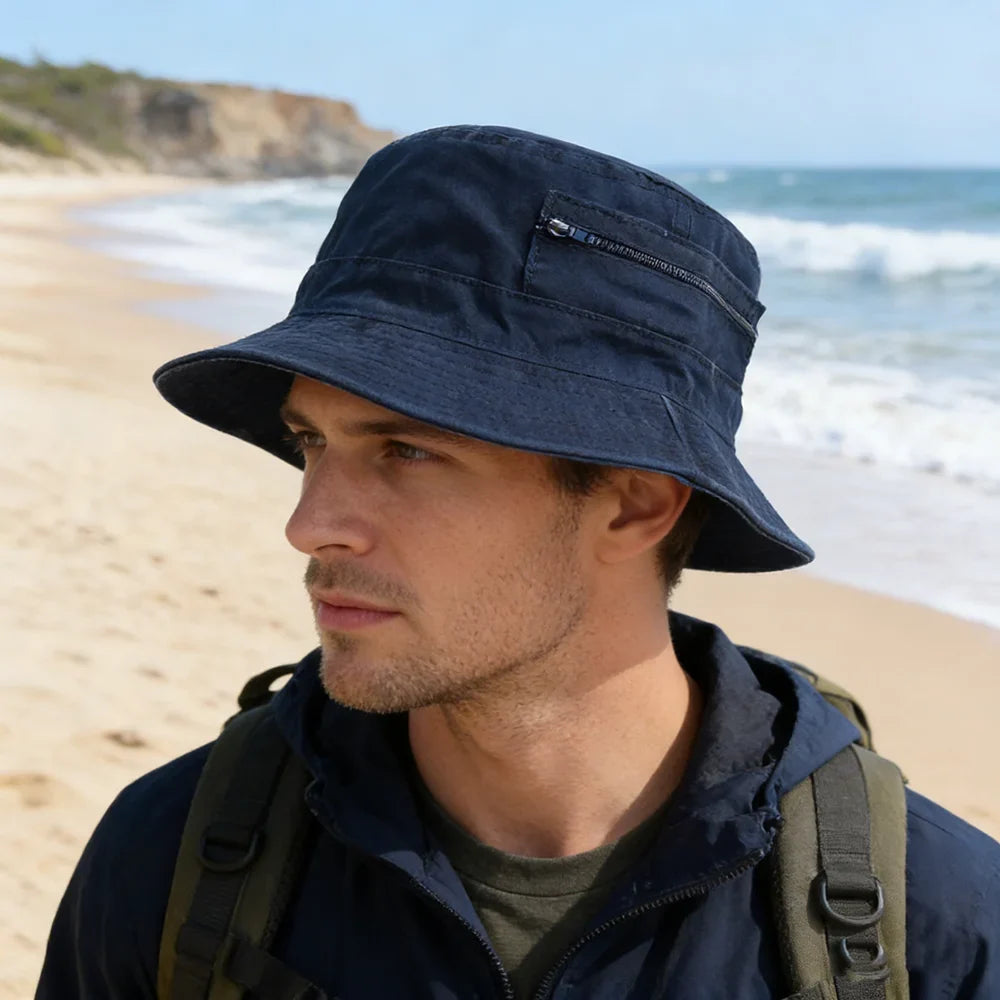 Chapeau de pêcheur en coton respirant unisexe