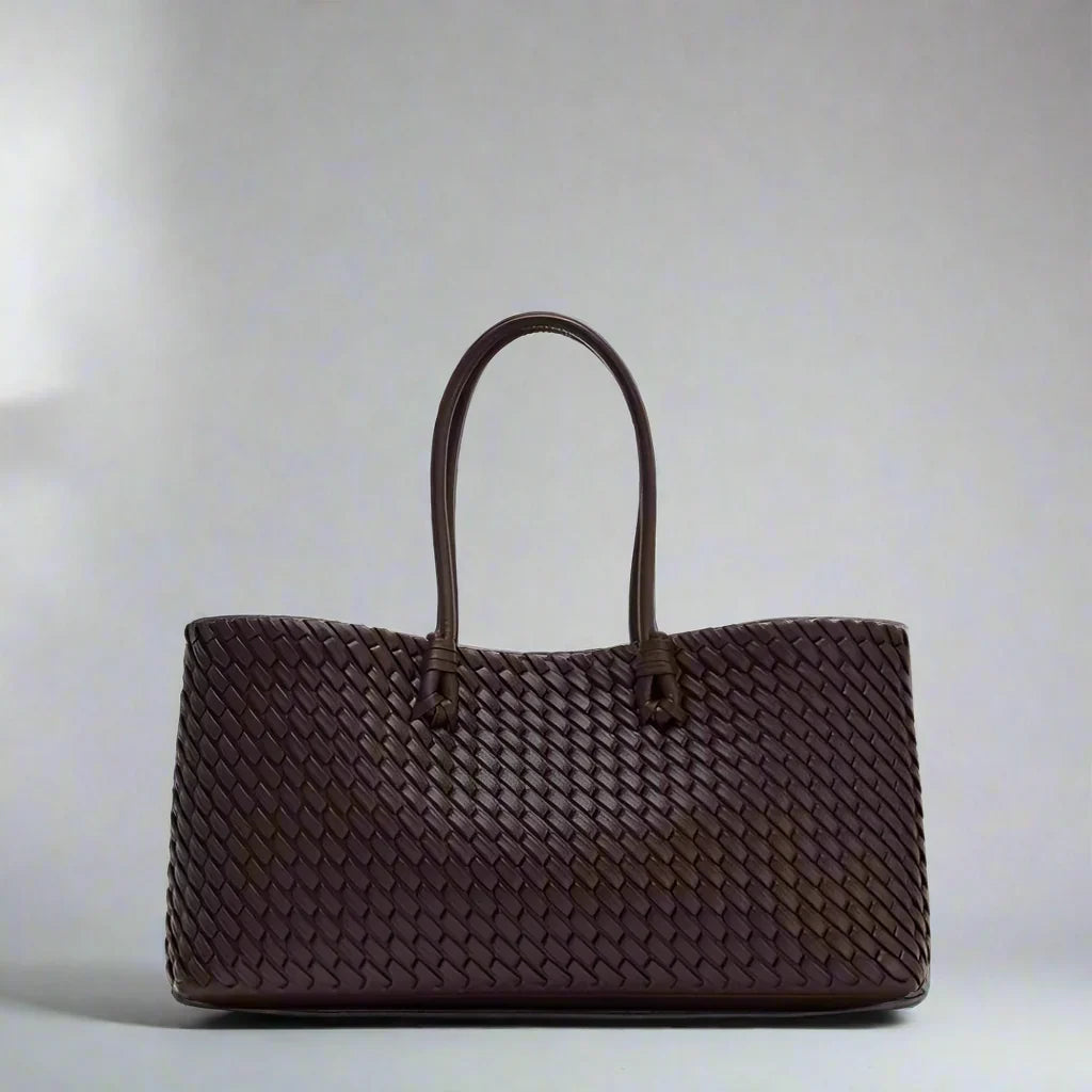 Sac en Cuir Tissé Femme – Poches Zippées et Format Quotidien Intemporel