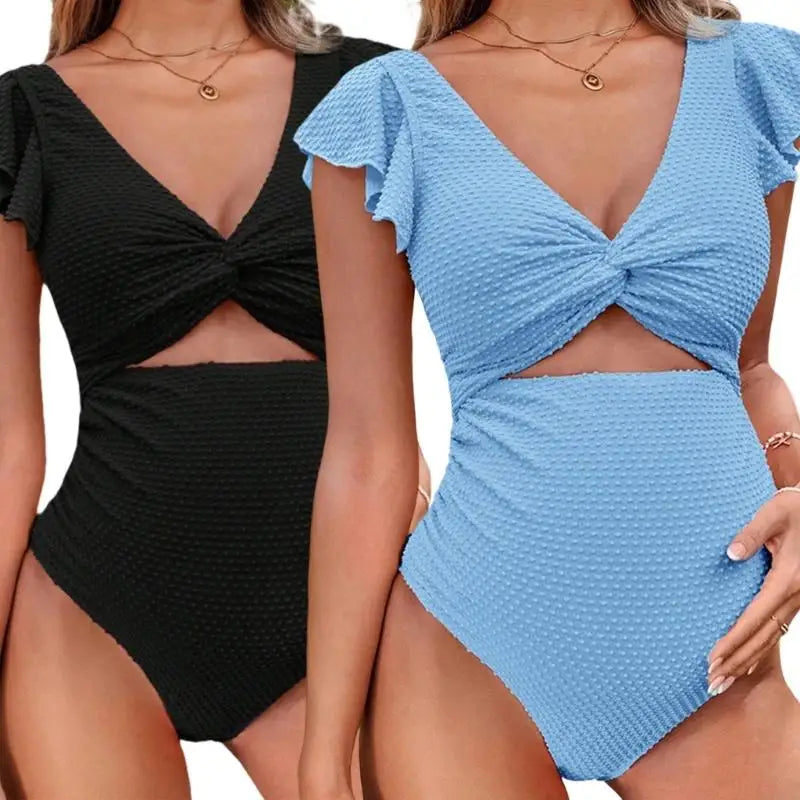 Femmes bikini maternité deux pièces ensemble de plage avec volants