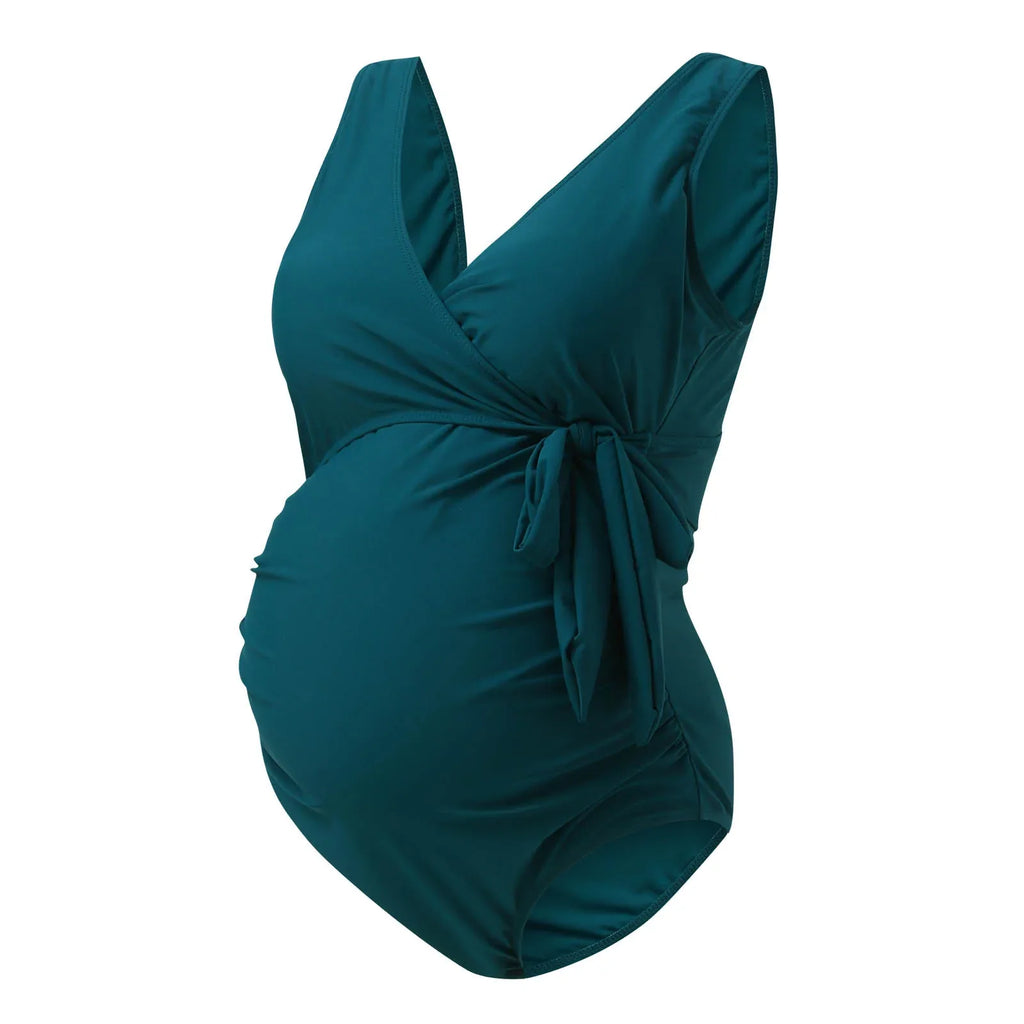 Maillot de bain maternité une pièce décolleté croisé