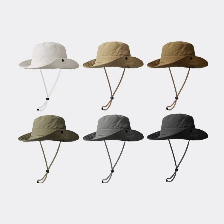 Chapeau de soleil de type bucket hat respirant à séchage rapide