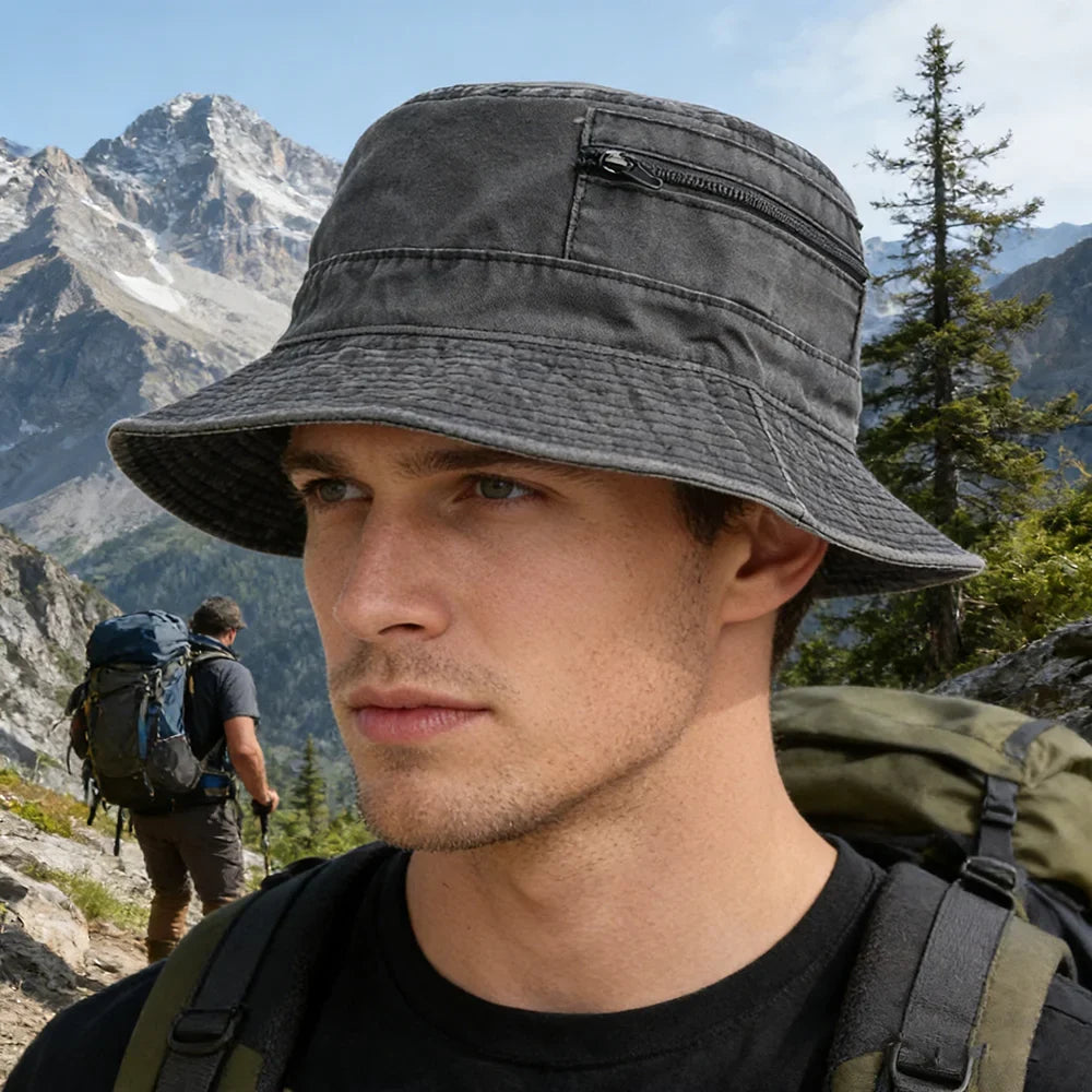 Chapeau de pêcheur en coton respirant unisexe