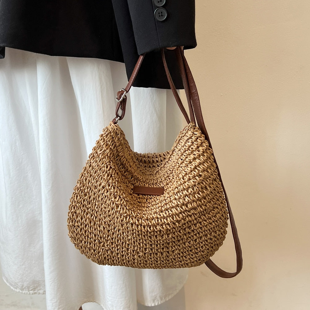 Grand sac à main bohème femme - cabas souple en maille - loisirs