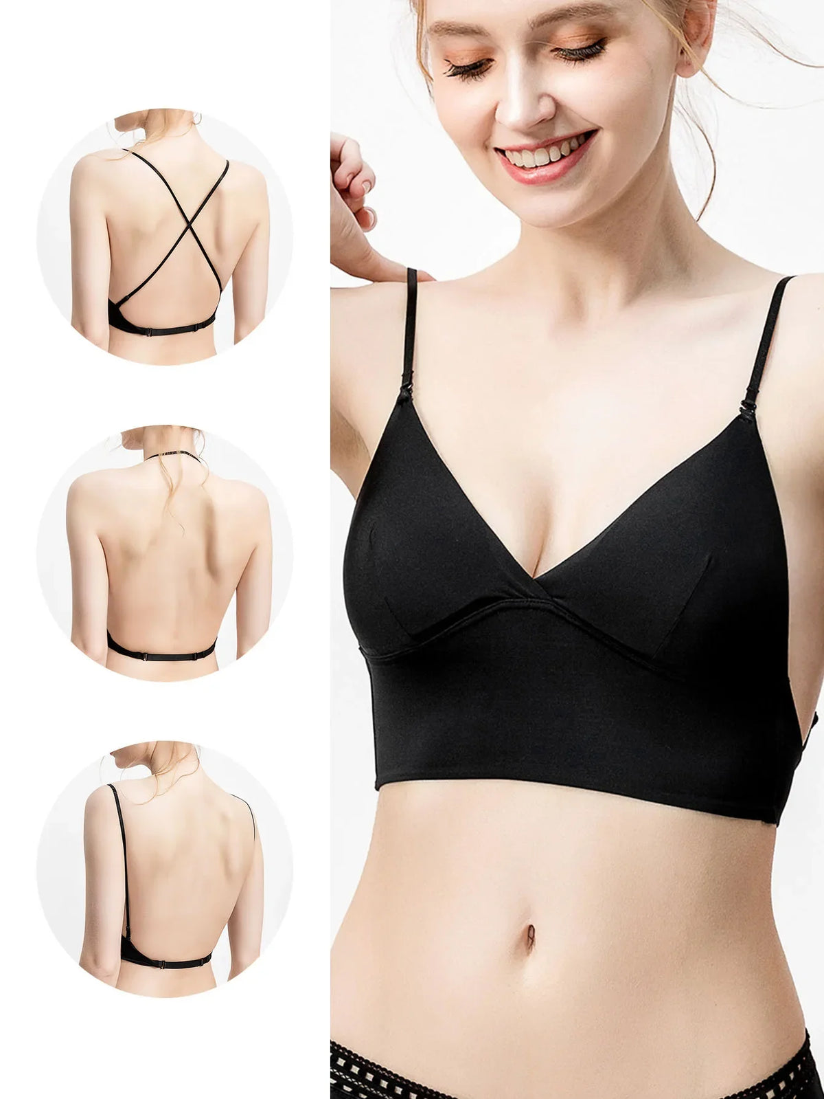 Soutien-gorge femme triangle dos nu