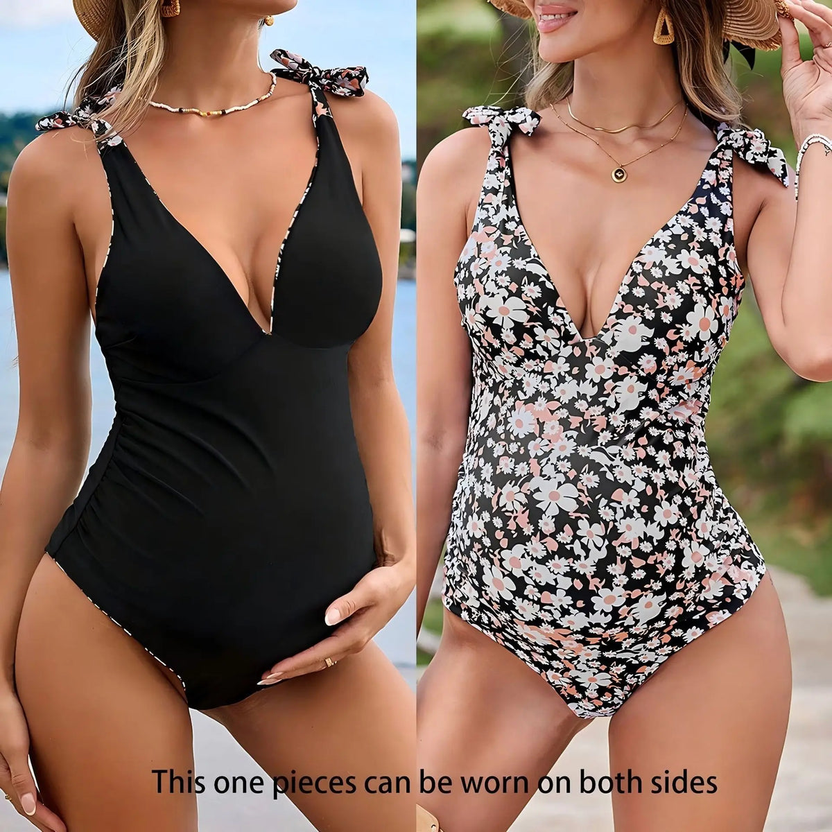 Maillot de bain maternité réversible une pièce
