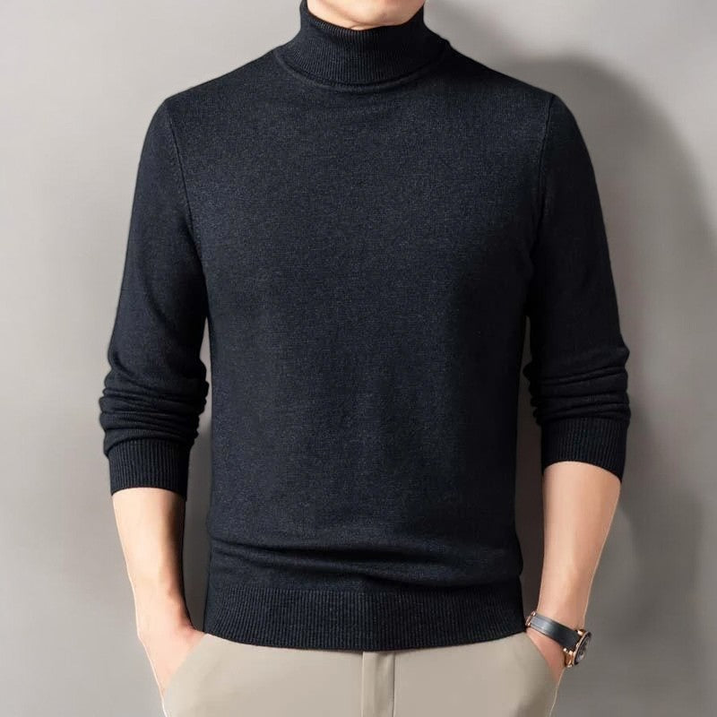 Pull en Cachemire Homme – Col Roulé Classique et Douceur Intemporelle