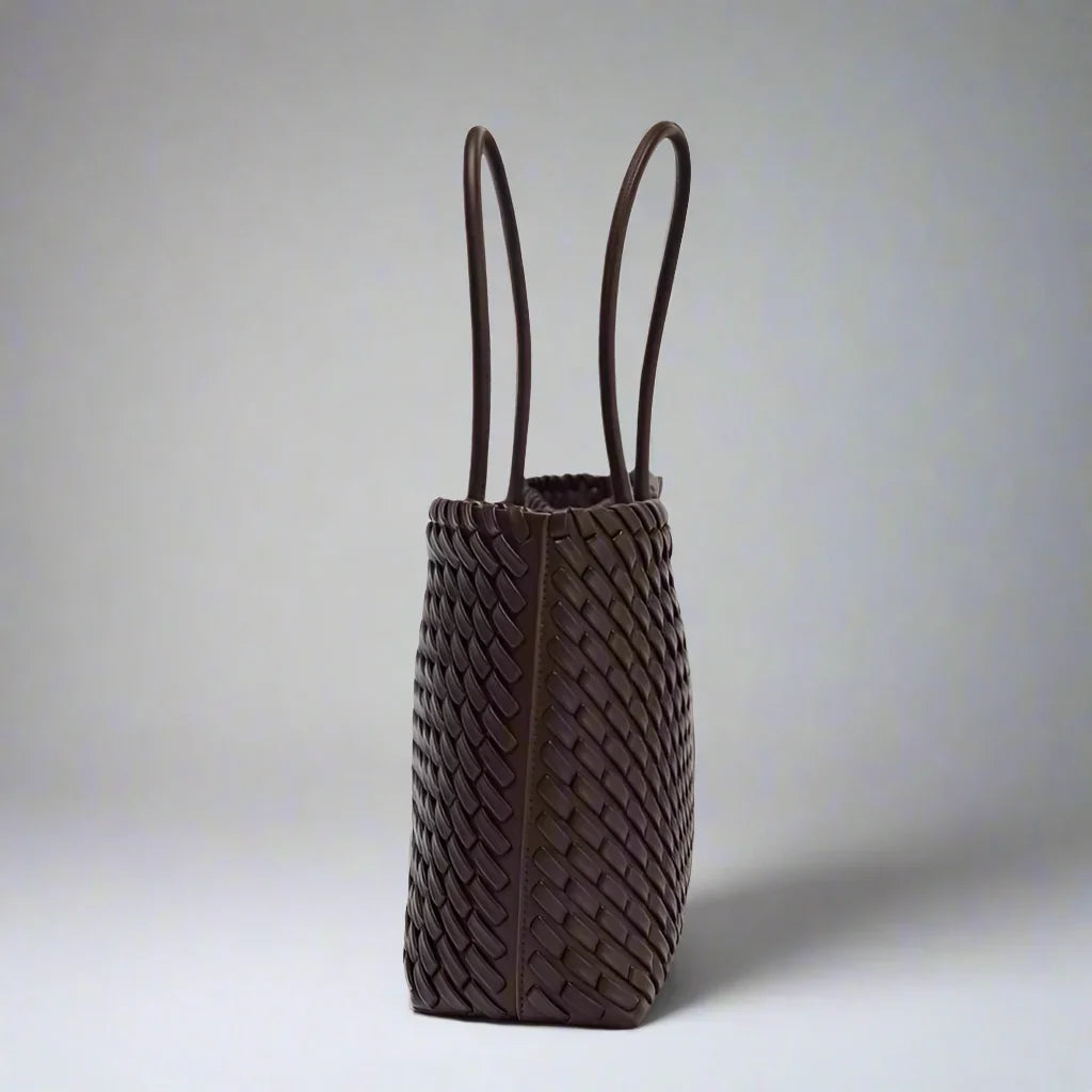 Sac en Cuir Tissé Femme – Poches Zippées et Format Quotidien Intemporel