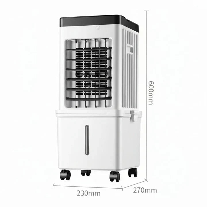 Rafraîchisseur d’Air Portable 3-en-1 avec Grand Réservoir, Télécommande et Roulettes Intégrées