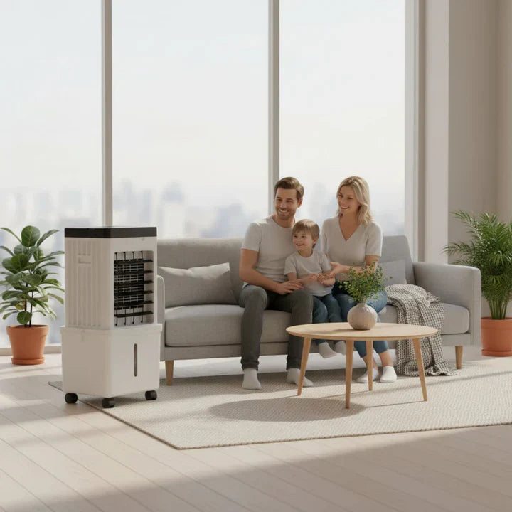 Rafraîchisseur d’Air Portable 3-en-1 avec Télécommande et Roulettes