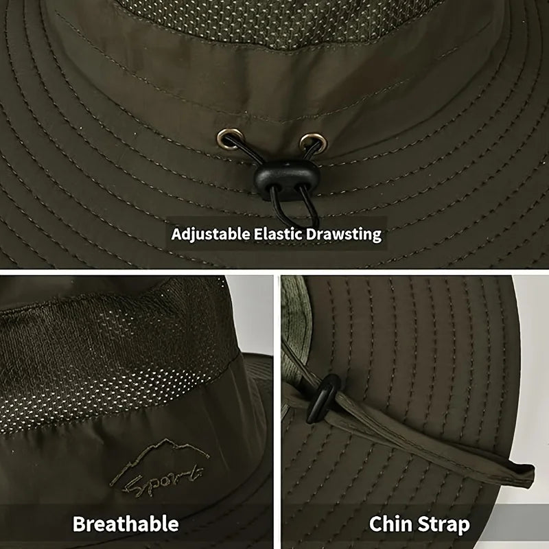 Chapeau de soleil style bucket hat de randonnée séchage rapide été