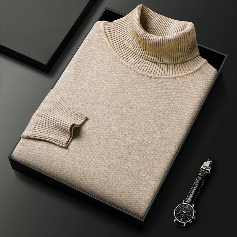 Pull en Cachemire Homme – Col Roulé Classique et Douceur Intemporelle
