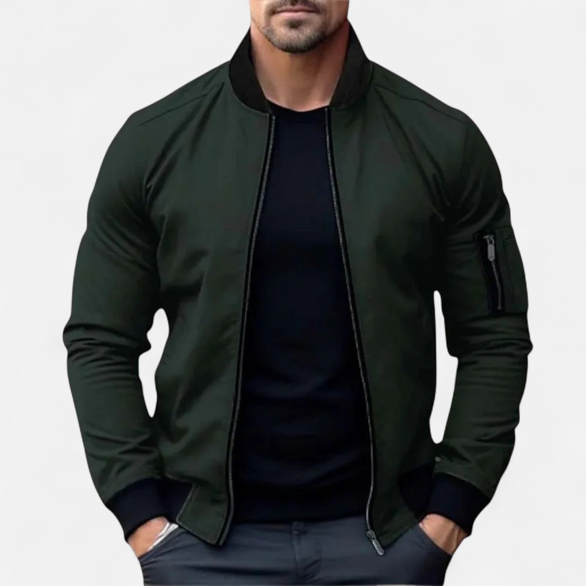 Ancienne Monde | Bomber Homme Léger Style Classique Raffiné