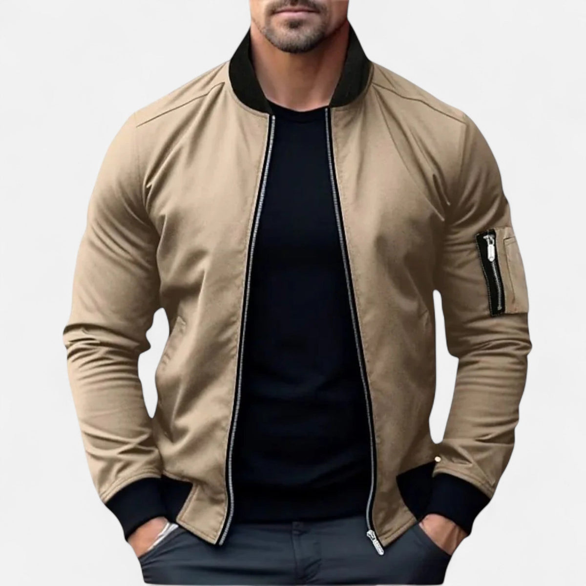 Ancienne Monde | Bomber Homme Léger Style Classique Raffiné