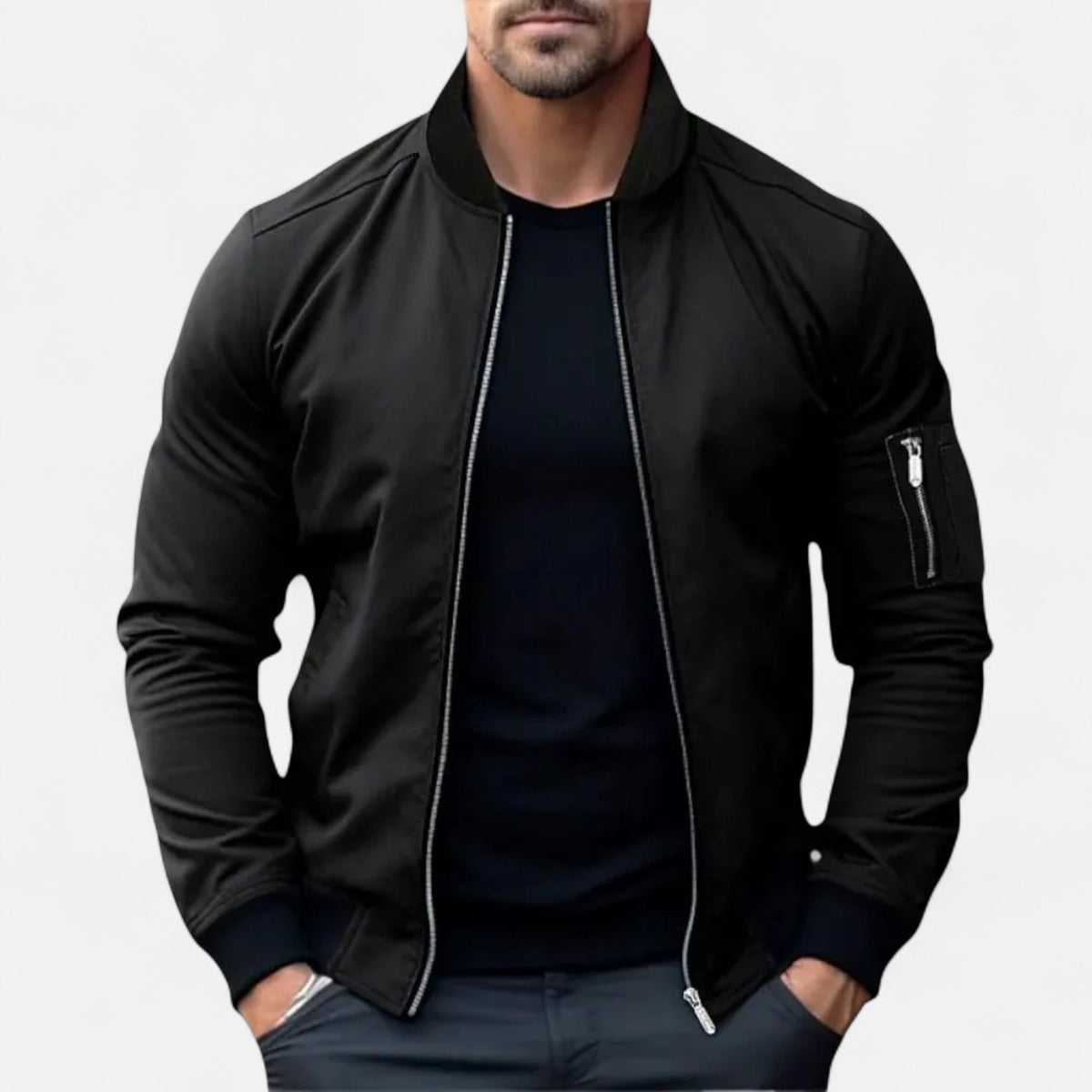 Ancienne Monde | Bomber Homme Léger Style Classique Raffiné