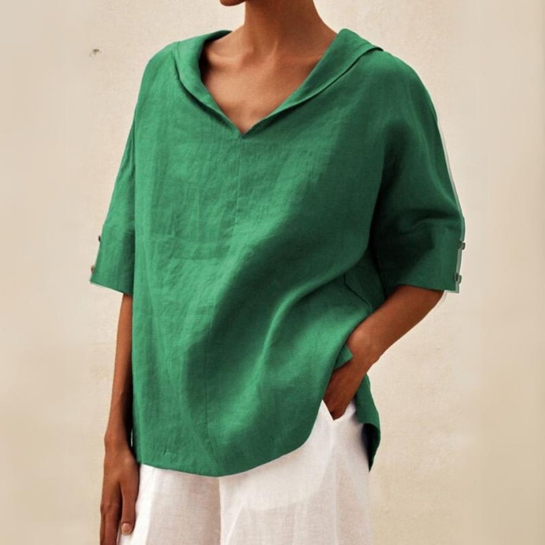 Top Femme Col V Fluide