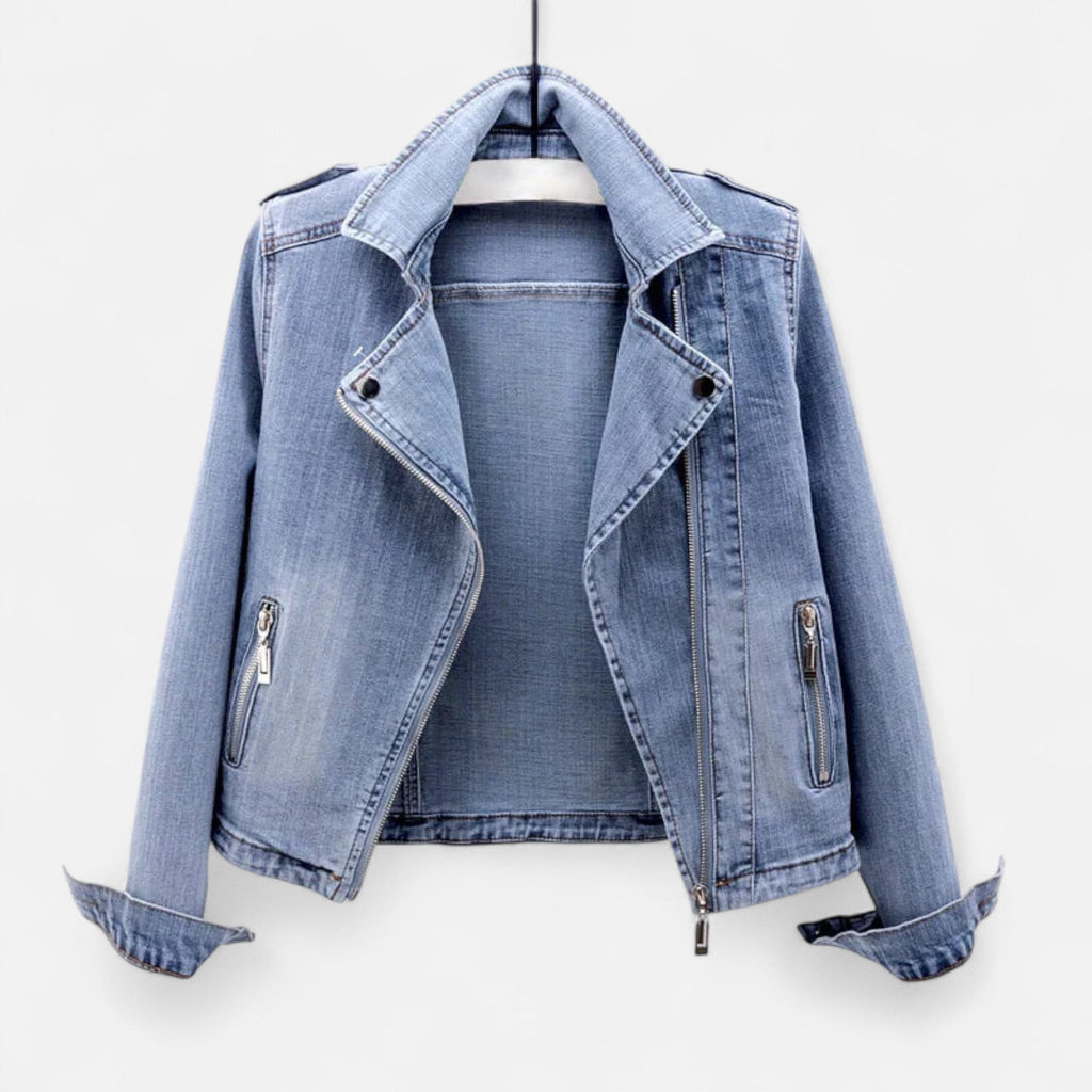 Ancienne Monde | Veste Femme Courte en Denim Bleu Vintage
